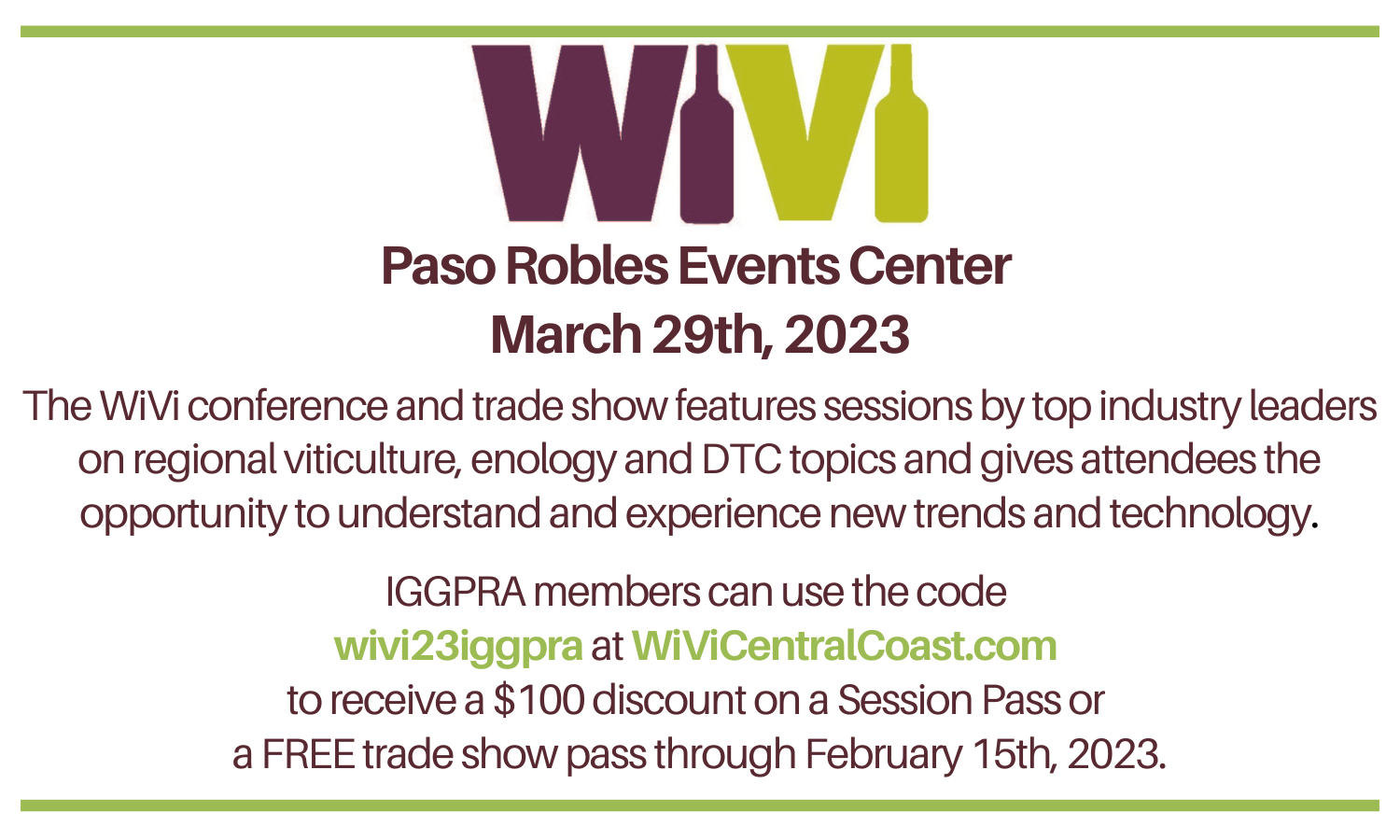 Feb 15th Last Day for WiVi Coupon Code Independent Grape Growers of